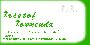 kristof kommenda business card